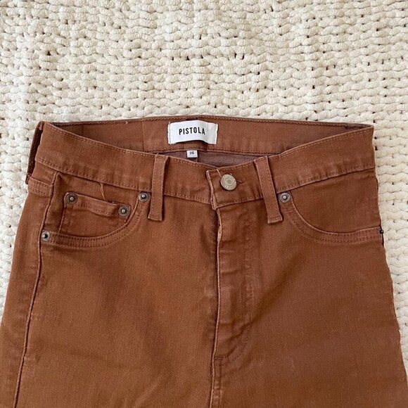 Pistola Lennon High-Rise Cropped Brown Bootcut Jean - Size 26 - Picture 3 of 6